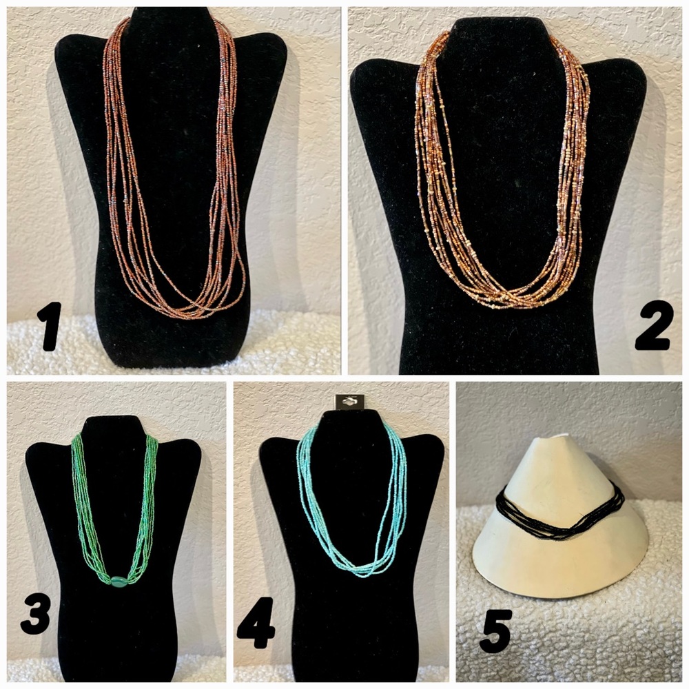 Multilayered Solid Color Beaded Necklaces - image 5